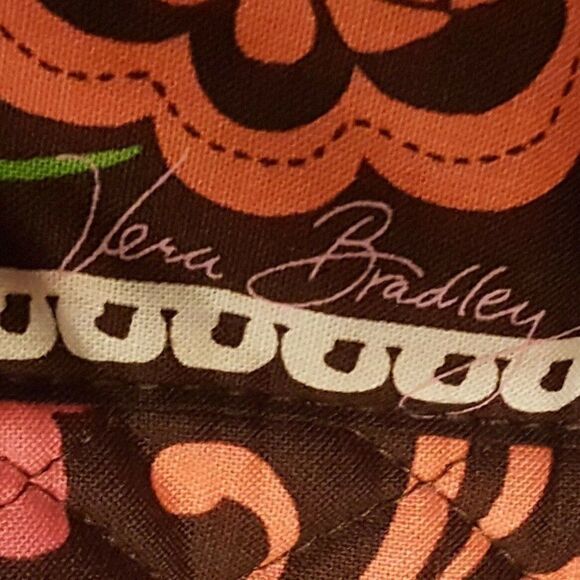 Vera Bradley Crossbody Purse Lola Handbag Brown Pink Green Blue Retired 2013 - Picture 4 of 10